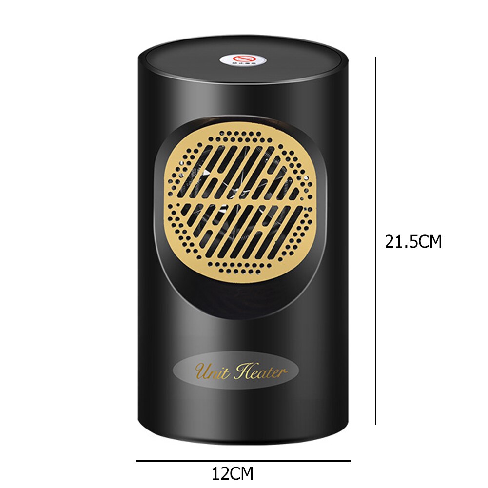 Portable Spiral Heating Electric Heater Desktop Warmer Machine for Car Home Office Fast Room Heating Fan: US plug Black