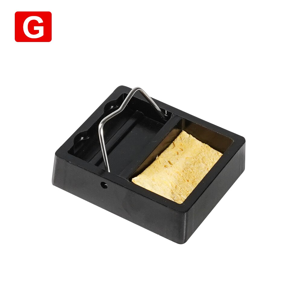 Electric Soldering Iron Stand Holder with Welding Cleaning Sponge Cleaner Metal High Temperature Resistant Welding Accessories: G