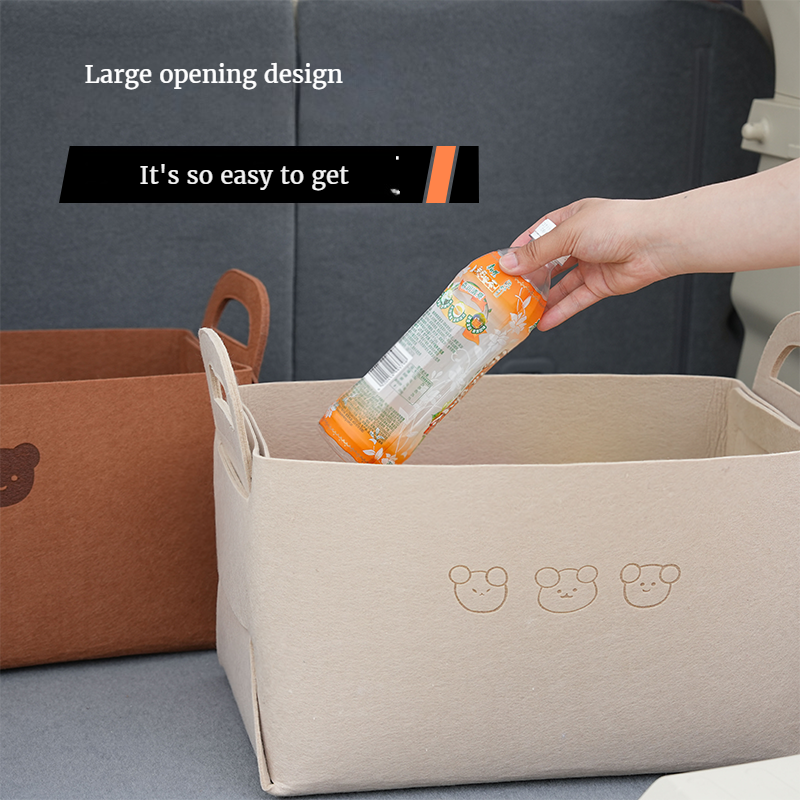 Opvouwbare Opslagmand Autokofferbak Opbergdoos Slijtvast Vilt Materiaal Met Hoge Capaciteit Voor Meerdere Gelegenheden