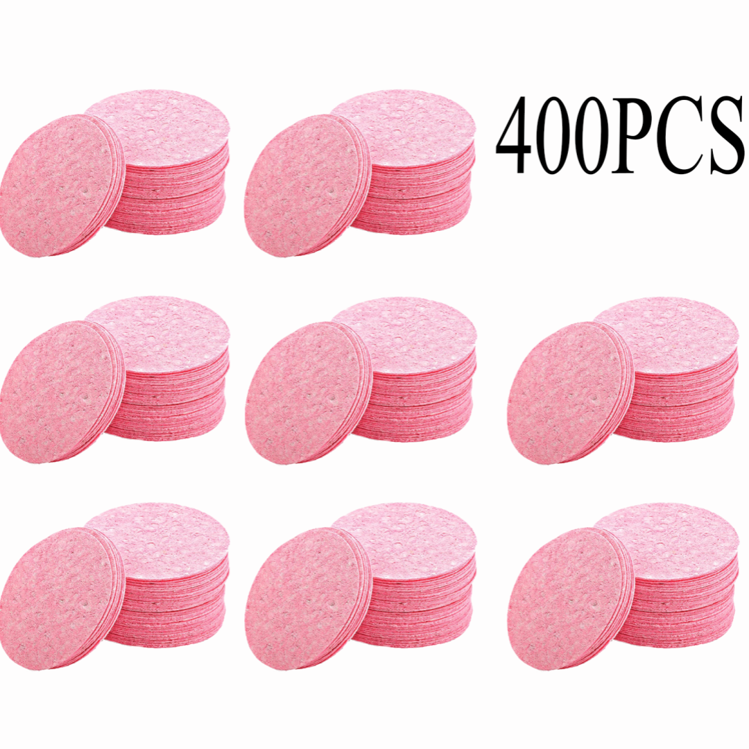 50-1000 Uds. Esponja de pulpa de madera Natural para lavado de cara, esponja de espuma para lavado de cara, esponja cosmética para limpieza facial
