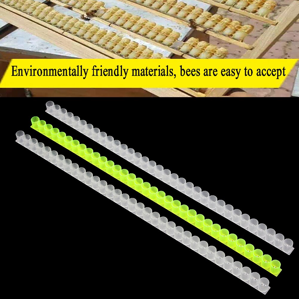 8Stck Bienenzucht Einreihige 33 Löcher Zellstoff Sammeln Biene Milch königlich Gelee Streifen Bar Kunststoff Bienen Imkerei Bauernhof Garten ausrügestochen