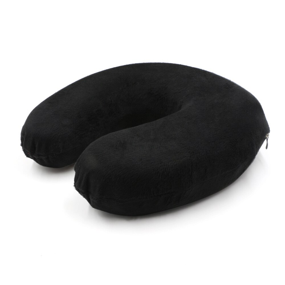1/2Pc Memory Foam U-vorm Reizen Kussen Voor Vliegtuig Neksteun Reizen Accessoires 4 Kleuren Comfortabele kussens Voor Slaap: black / 1pc