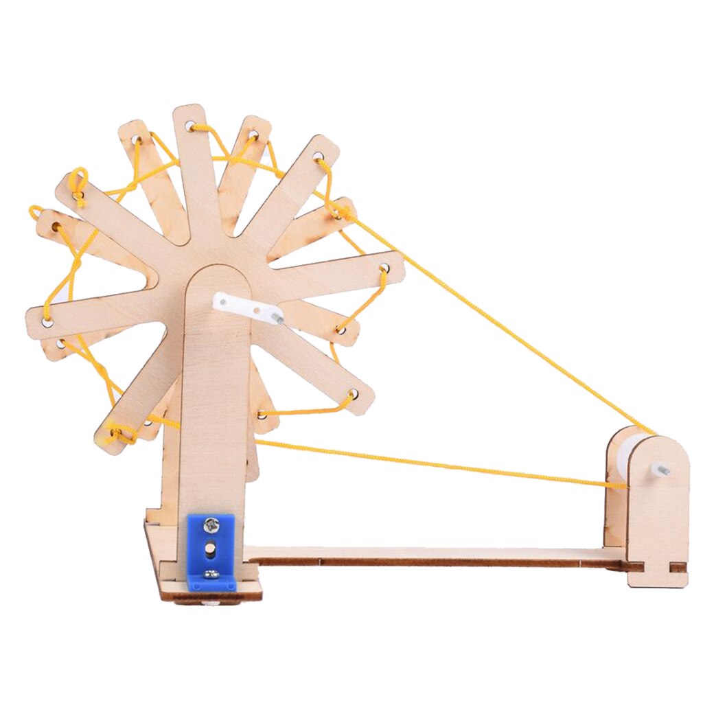 Wooden DIY Coloring Hand-Cranked Spinning Wheel Model Spinning Wheel Toys