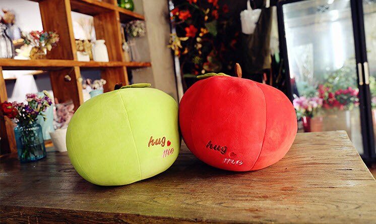 Christmas Eve Apple toy plushed red apple Soft apple doll for room decoration