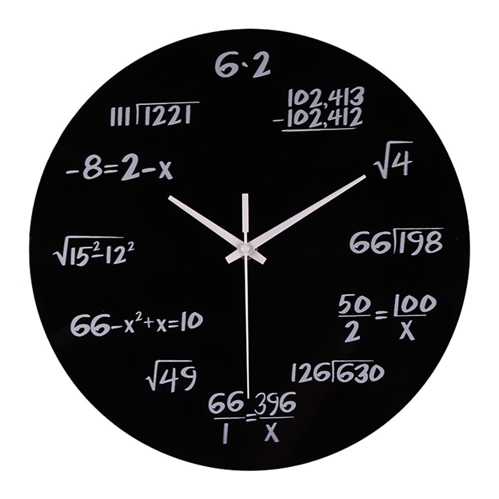 Silent Math Equations Polytechnic Digital Wall Clock Clock Feb 13 P30: WH