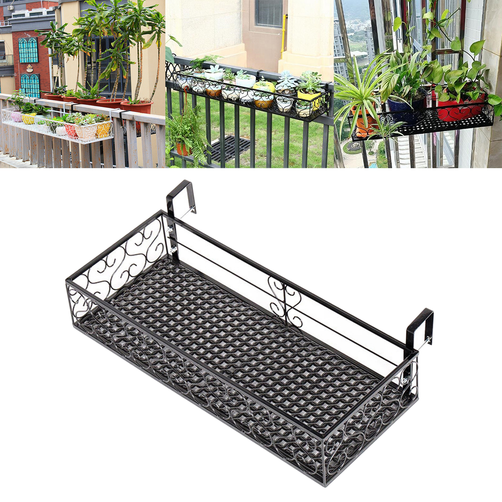Gusseisen Pflanzer Regal Halfter er Balkon Hinterhof Garten Blumentopf ing Gestell Lagerung Stehen Korb Veranden Terrasse Hause