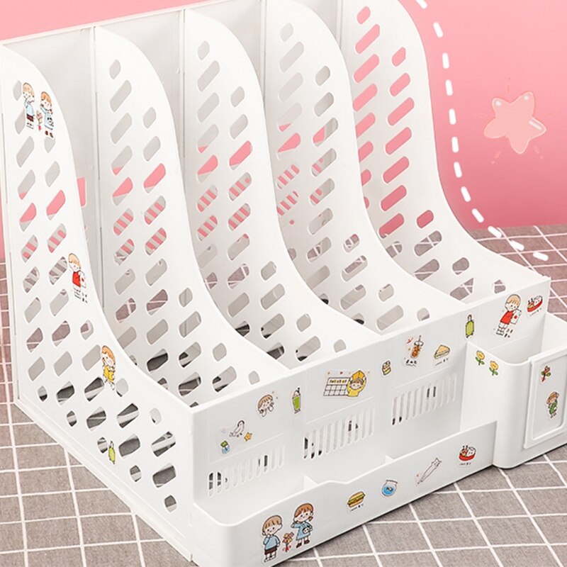 4-layer Vertical File Holder Document Organizer Box Ideal for School Office Desk K5DB