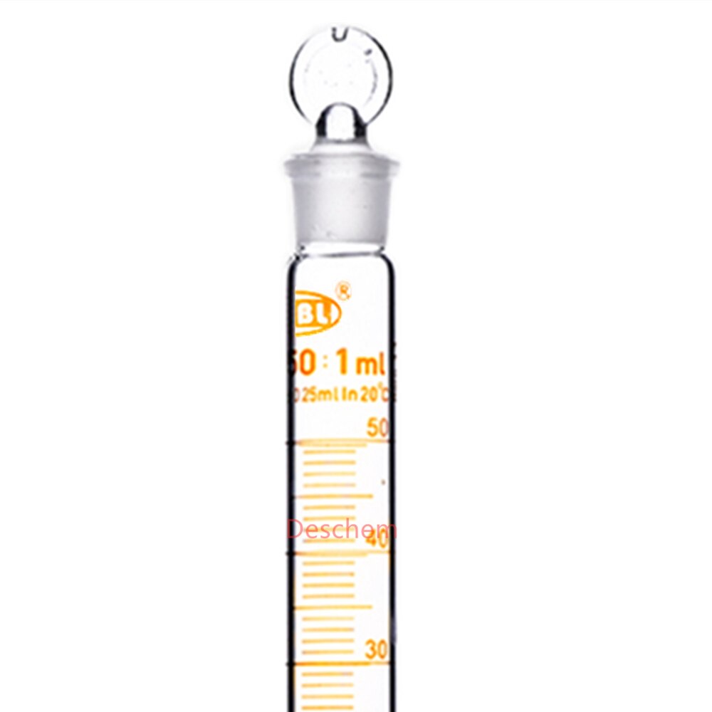 50ml,Glass Measuring Cylinder With Ground Joint Stopper Lab Chemical Glassware