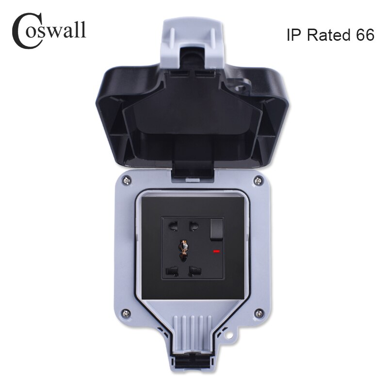 Coswall IP66 Weerbestendig Waterdicht Anti-Uv Outdoor Doos Stopcontact 13A Universele/Uk Geschakeld Stopcontact Met Usb-poort Opladen: BOX With Socket B