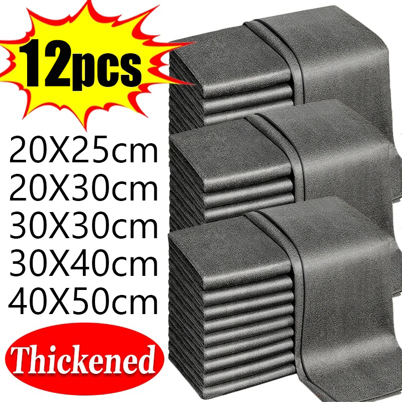 paño de limpieza mágico grueso para vidrio, paño de limpieza de microfibra reutilizable sin rayas, toallas multiusos para vidrio de ventanas