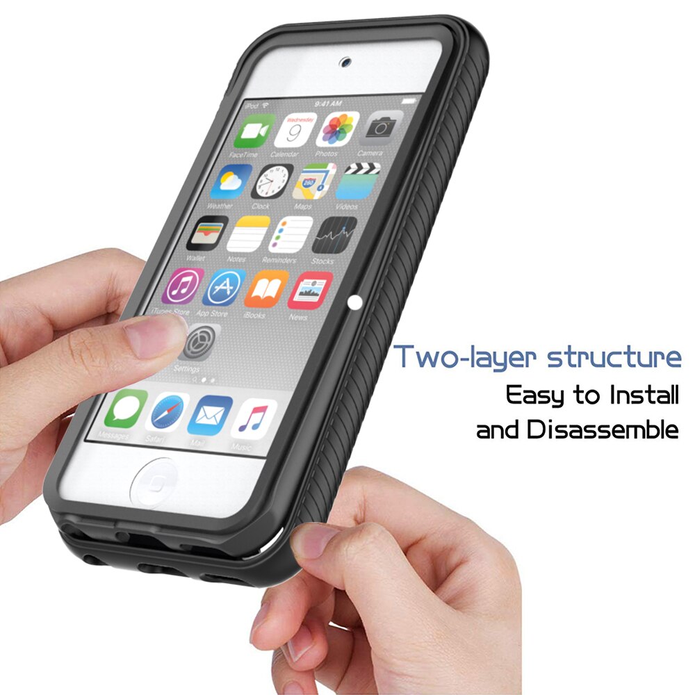 Shockproof Cover Voor Apple Ipod Touch 7 Case Touch 6 Huid 5 Armor Anti Shock Hard Clear Cases + Front screen Protector