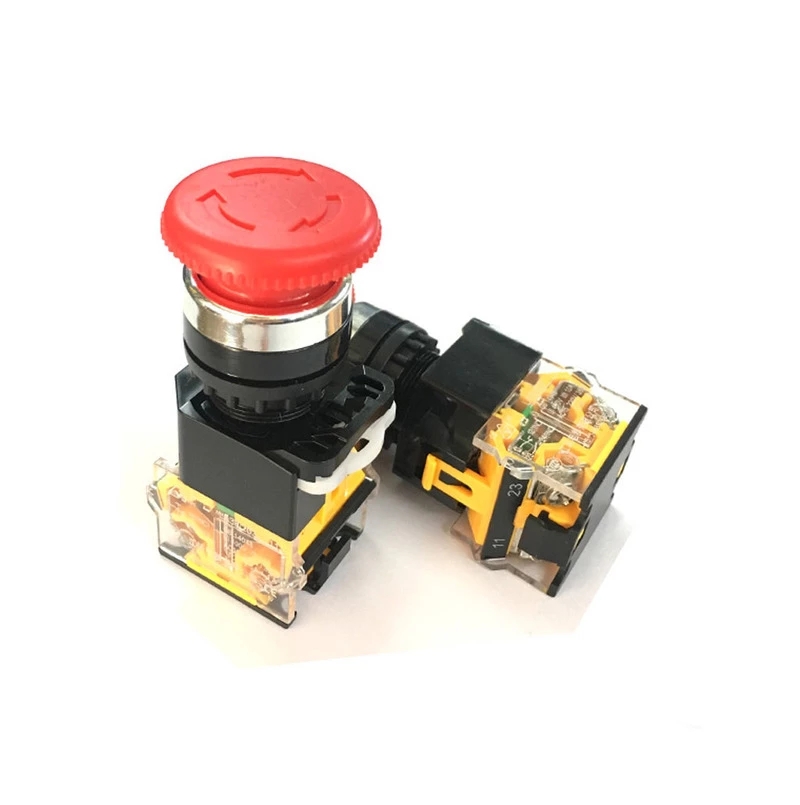 Milling Machine Grinder Lathe Emergency Stop Button Rotary Switch Suitable For Panel Aperture 22mm