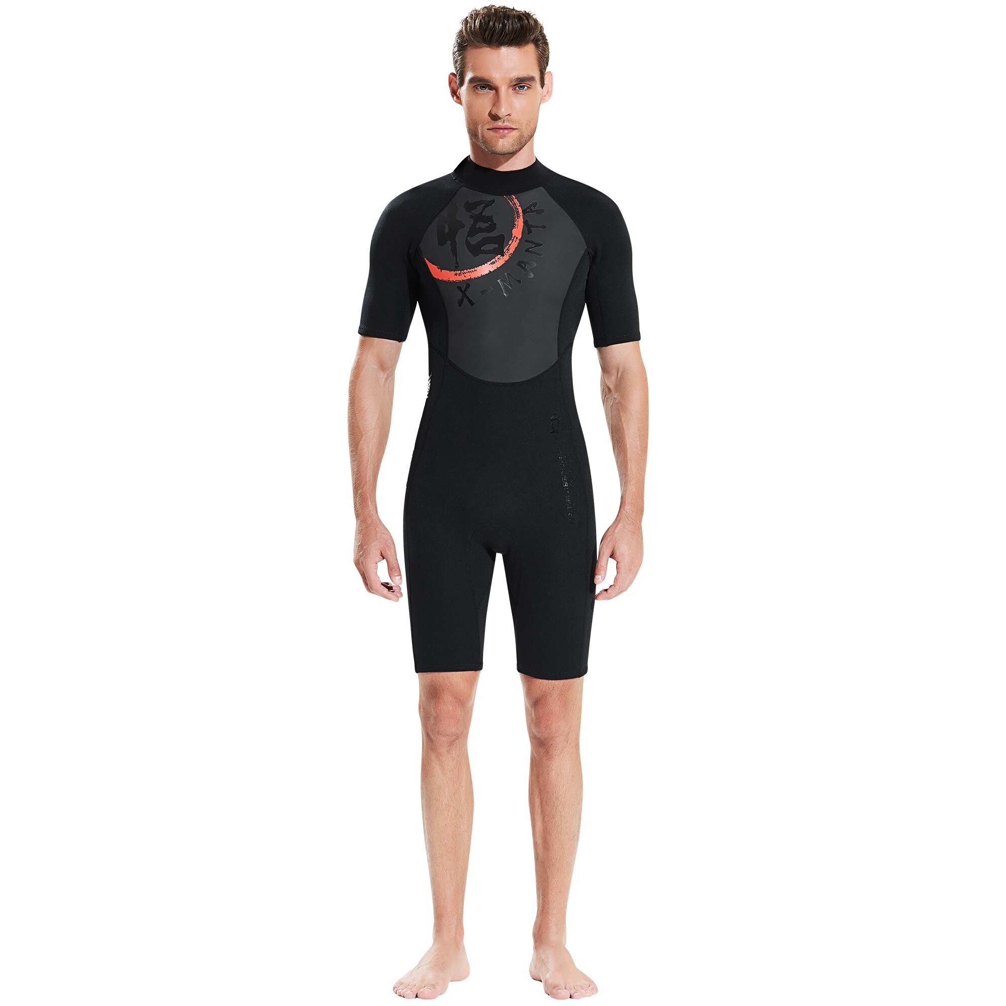 1.5 millimetri di Neoprene + Pelle di Squalo Breve Muta vestito di Un pezzo del Costume Da Bagno di Surf Vestito per Gli Uomini Le Donne Scuba Snorkeling Nuoto A vela: Male-Black / XL