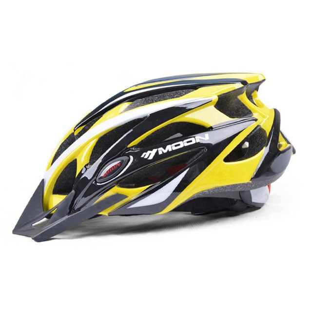 Moon Cycling Helmet Ultralight Skiing Motorcycle Bicycle Breathable Helmet Bicycle Road Mountain Riding Helmet Riding Equipment: Yellow / M 55-58cm