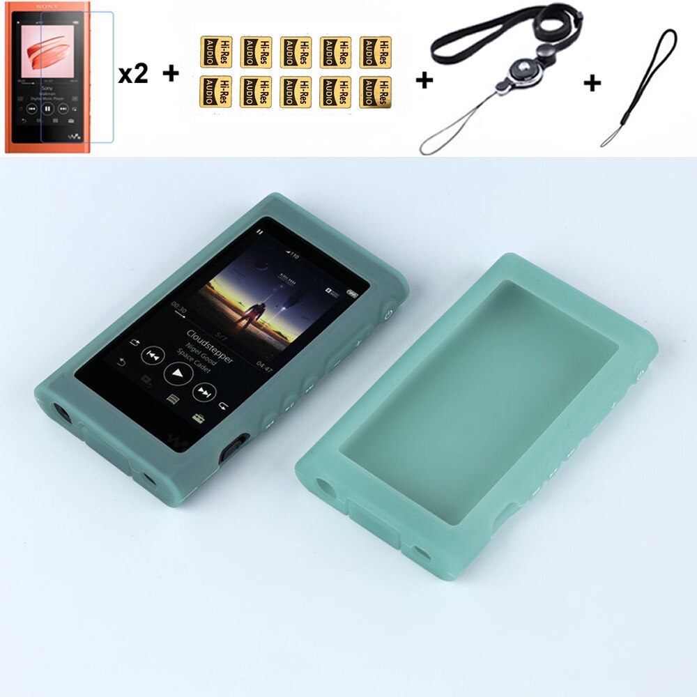 Zachte Siliconen Beschermende Huid Case Cover Voor Sony Walkman Nw A55HN A56HN A57HN A50 A55 A56 A57 MP3 MP4 Speler gevallen: Green