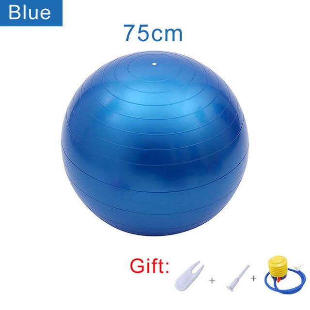 SONGYI Yoga Ball Pilates Fitness Balance Ball Gymnastic Pregnant Woman Exercise Fitness Midwifery PVC Ball 55/65/75 CM: Blue-75cm