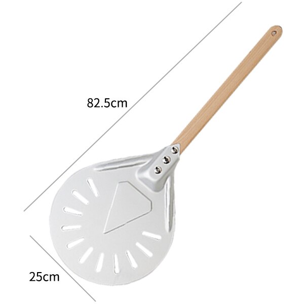 8/9/10 Inch Round Perforated Turning Pizza Peel Non-slip Wooden Handle Baking Bread Shovel Paddle Tools Outdoor Oven Accessories: 10 inch 60cm