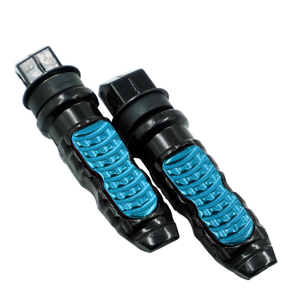 Reposapiés Universal de aluminio para motocicleta, pedales traseros para moto, modificación de Pedal, 2 unids/set por juego: Azul