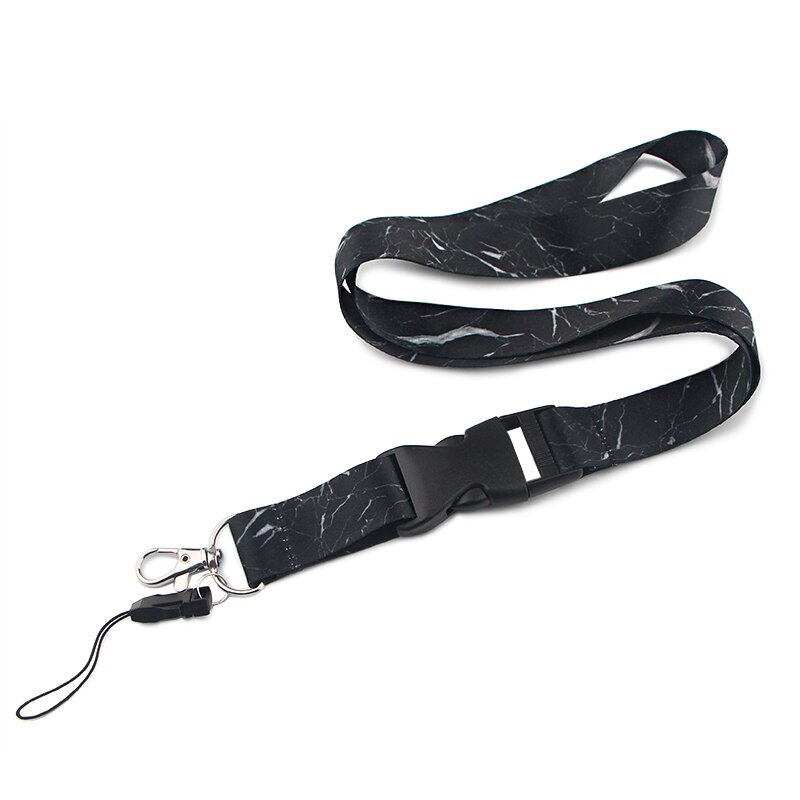 CA1187 Zwart Wit Marmer Patroon Neck Strap Lanyard Voor Key Id-kaart Badge Houder Telefoon Touw Sleutelhanger Camera Lanyards 1 stuks: 1
