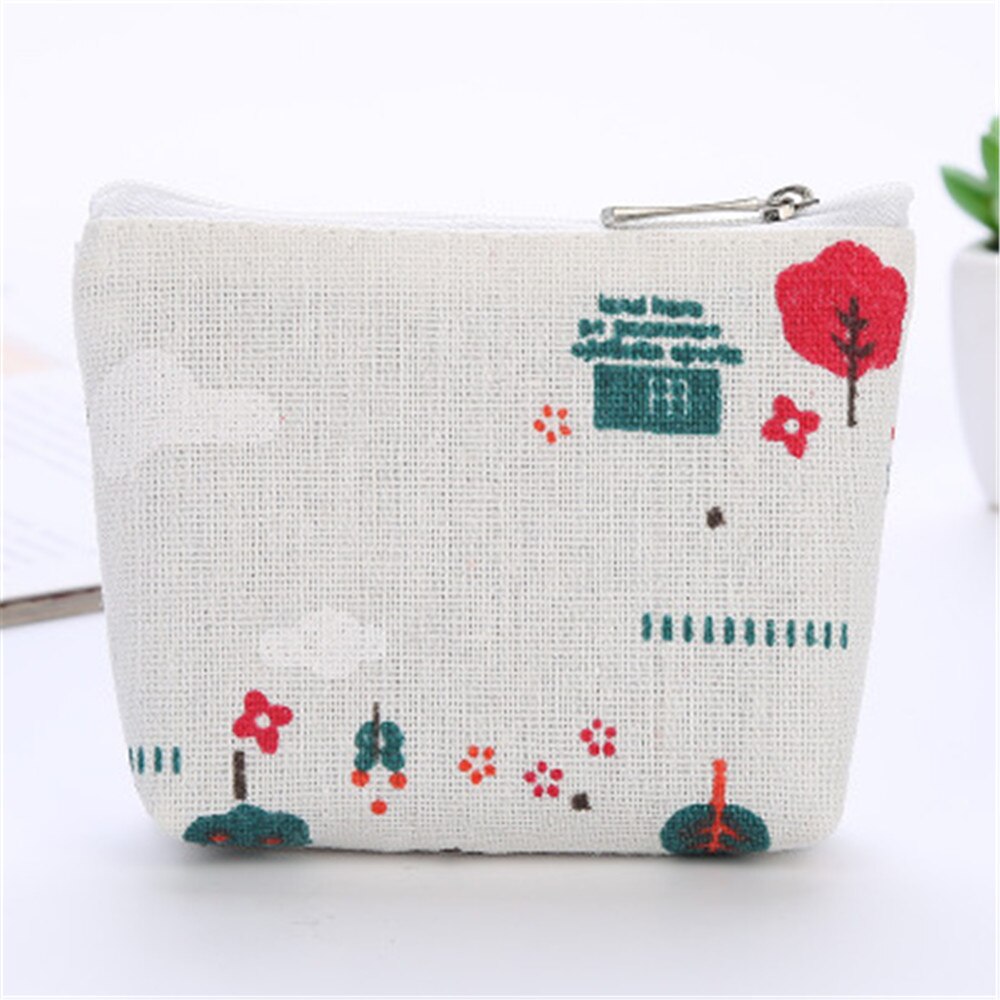 Popular Women Flamingo Cactus Pattern Coin Purse Zip Bag Cute Cartoon Coin Bag Key Case Mini Wallet Canvas Portable Small Bags: 10