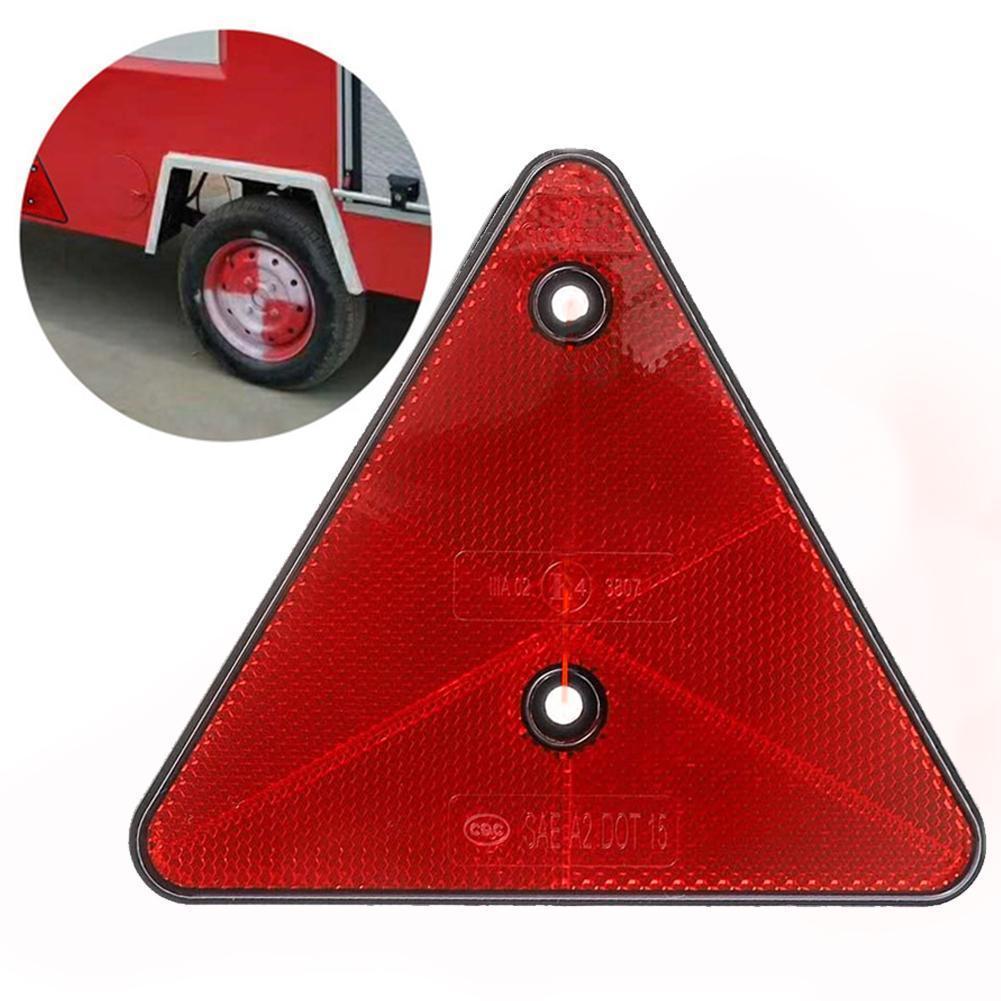 Red Triangle Reflectors For Gate Posts, Rear Reflectors Screw-on, Caravan Triangle Reflective For Trailer Bike Truck Lorry