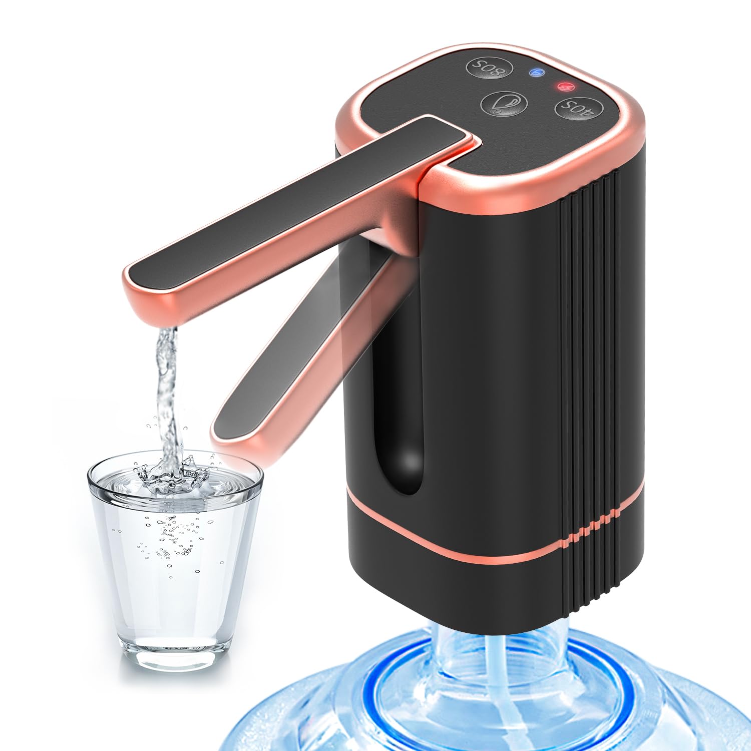 Wasserspender-Flaschenpumpe, elektrische Wasserpumpe für universelle Flaschen von 2–5 Gallonen, tragbarer Trinkwasserspender mit USB-Aufladung