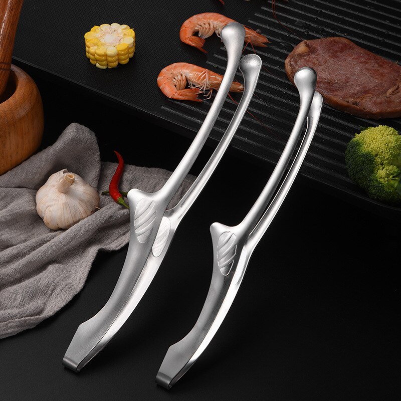 Pinces à viande pour Barbecue coréen, longues pinces à Barbecue en acier inoxydable, bouche ronde/tranchante, pincettes à Steak, outils de gril de cuisine accès