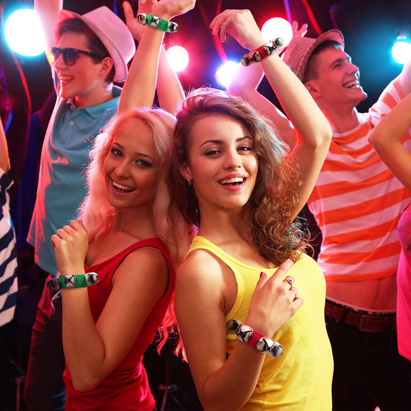 Band Wrist Bells Bracelets Jingle Musical Ankle Bells Rhythm Instrument Percussion Party Favors for Christmas School Chi