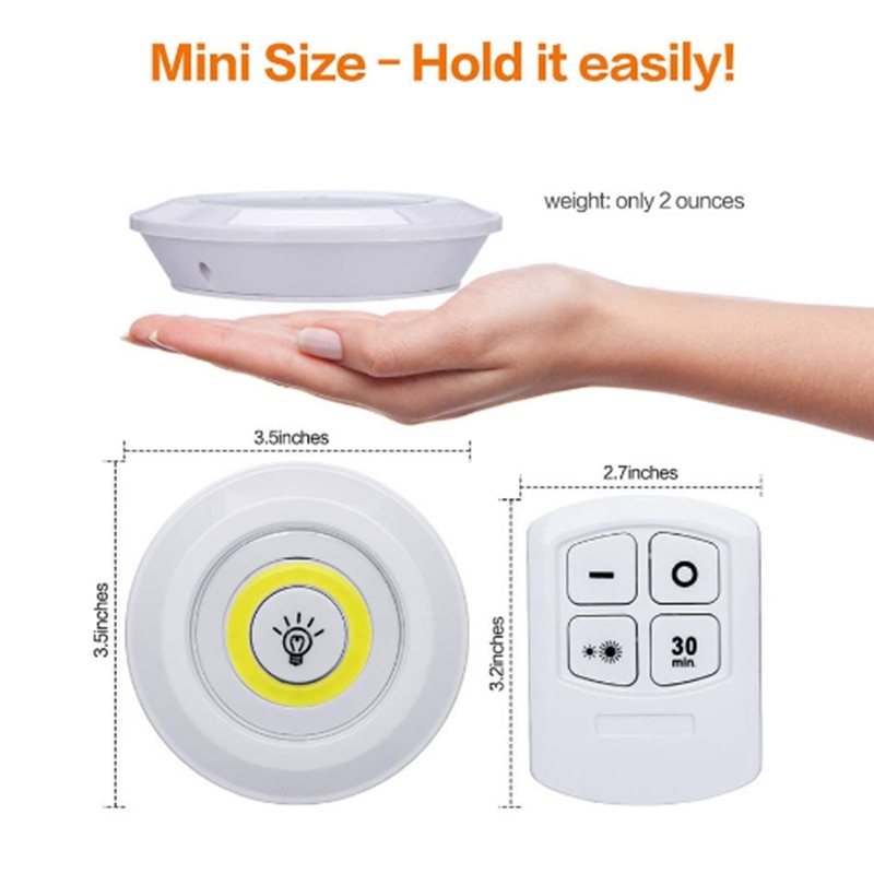 de luz LED para debajo de gabinete con Control remoto funciona con pilas LED armarios luces para iluminación de baño de armario