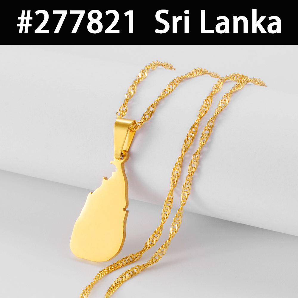 Egipto Nepal Sri Lanka Arabia Saudita Turquía Yemen Qatar mapa colgante collares pulido plano joyería nacional # 277821: 60 cm / Color amarillo dorado claro
