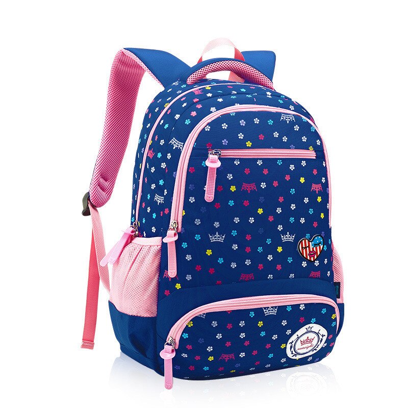 Cute Girls School Bags Children Primary School Backpack Satchel Kids Book Bag Princess Schoolbag Mochila Infantil: Blue