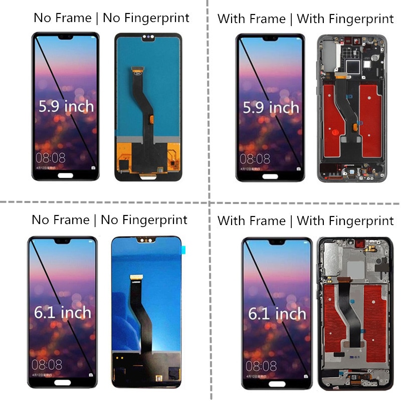 TFT A CRISTALLI LIQUIDI per Huawei P20 pro Schermo LCD tocco Assemblea di Schermo di Ricambio per Huawei P20pro CLT-L09 CLT-L29 LCD