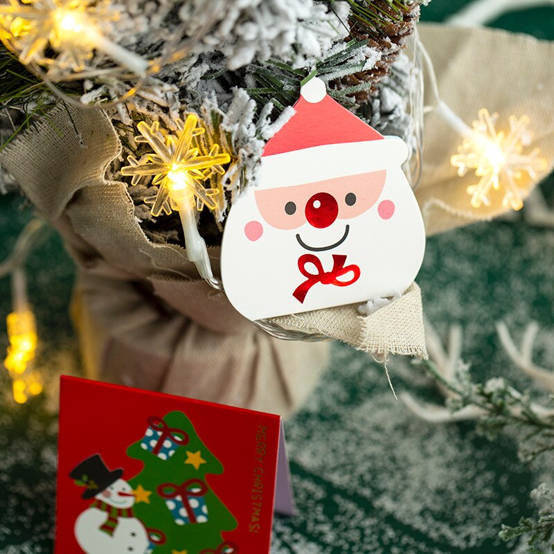 (9 Pieces/Lot) Christmas Greeting Card Cartoon Decorative Small Card Message with Envelope Blessing Card