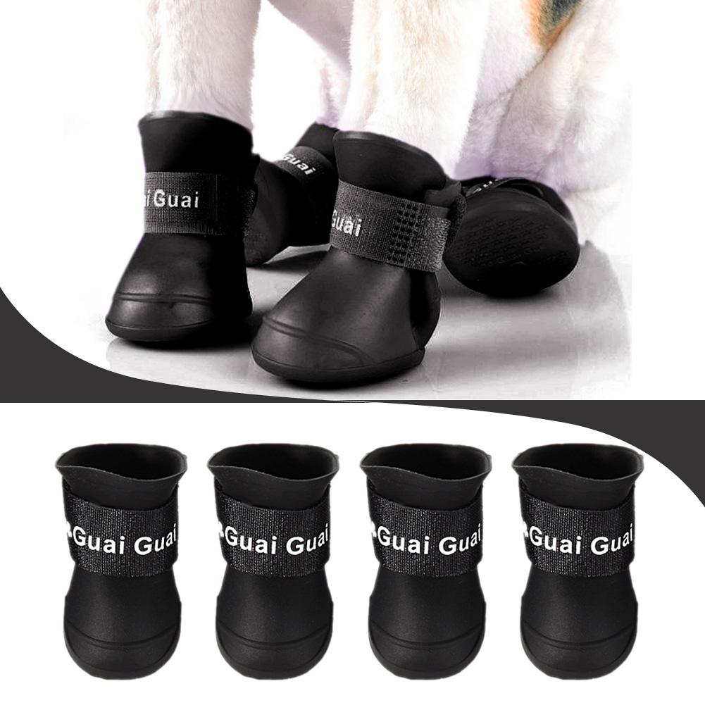 4 unids/lote et zapatos de perro impermeable globo botas de lluvia de goma para cachorro Chihuahua botas pero tu dla psa botas para perro . Exclusivo.