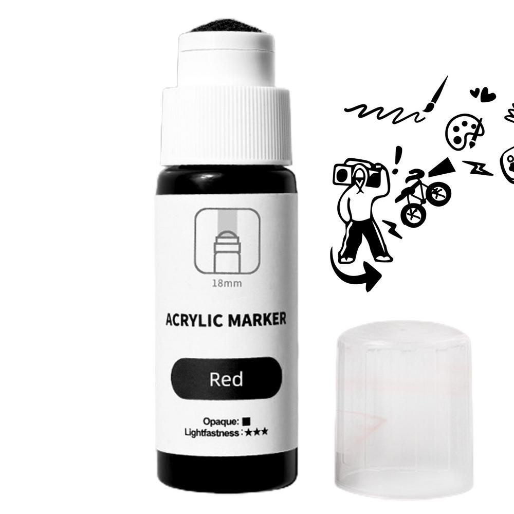 Rotuladores de pintura para grafiti, rotulador acrílico con punta de 18mm de secado rápido, permanente, fregona de 60ml, marcador para grafiti, resistente al agua y a la decoloración: Negro