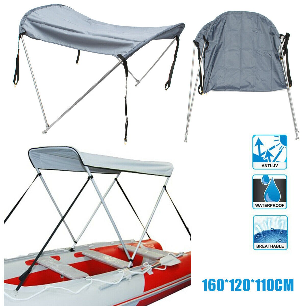 Abri soleil voilier bateau gonflable couverture supérieure auvent abat-jour Tube métallique auvent bateaux à rames tente ombre pluie surf Kayak Kit