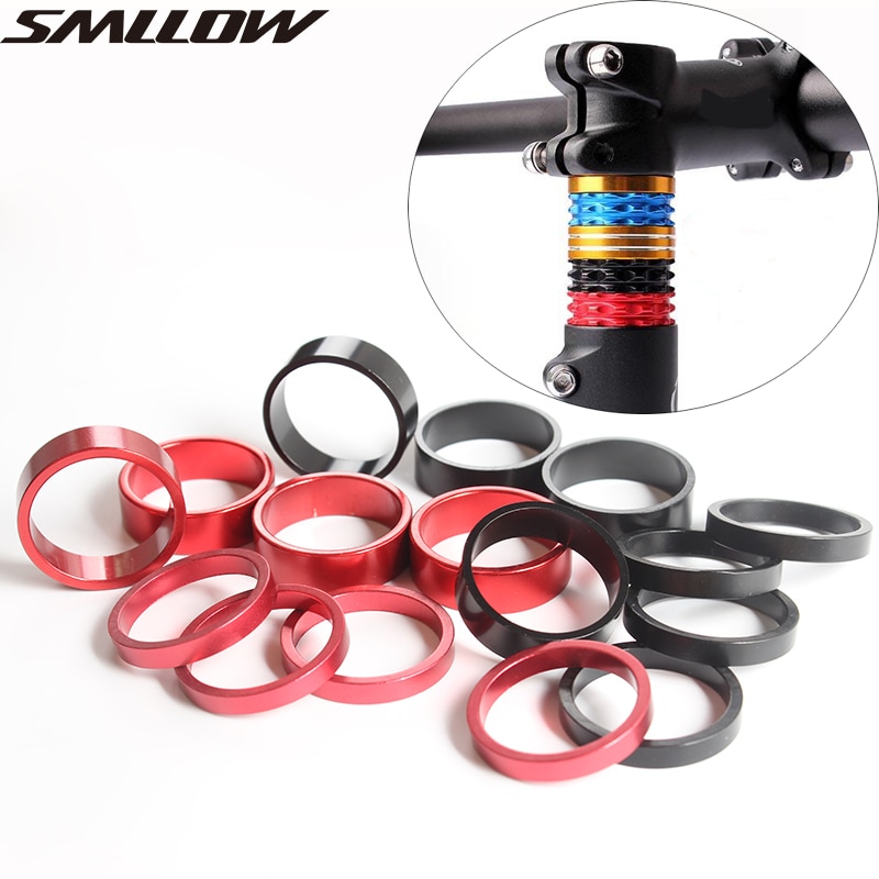 SMLLOW 5/10mm Bike Vork Fine-tuning Wasmachines Aluminium 6 pcs Fiets Ringen Stem Spacers Fiets headset Verhogen Stuur Onderdelen