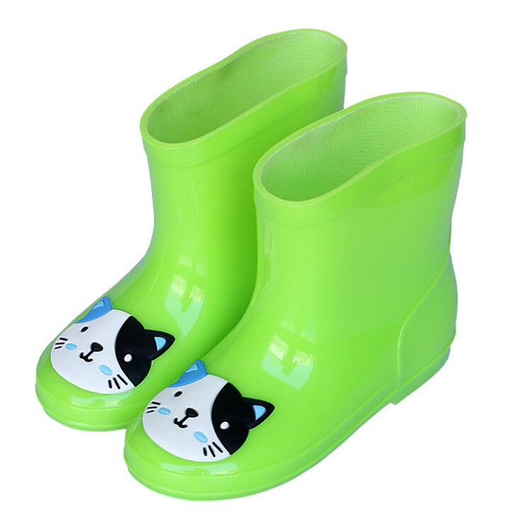 2018New Lente Rubber Laarzen Kinderen Laarzen Voor Meisjes Jongens Kids Cartoon Regenlaarzen Snoep Kleur Antislip Regenlaars Waterdichte Schoenen: green 1 / 11