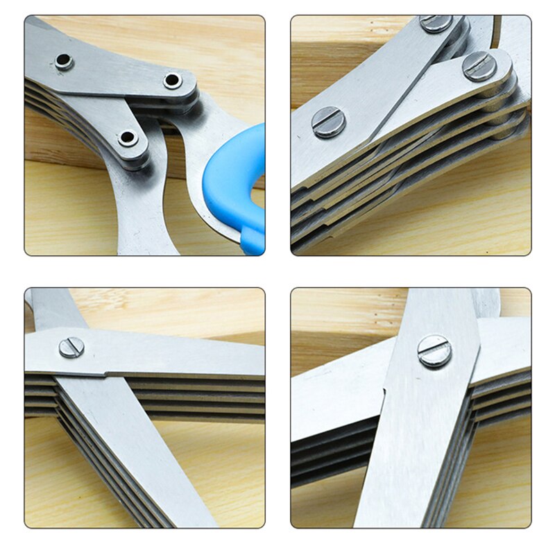 Cutter Tools for Kitchen 19.5CM Minced Multi-layer Scissors Kitchen Multi-Layers Scissor Shredded Chopped Scallion 3&5 layers