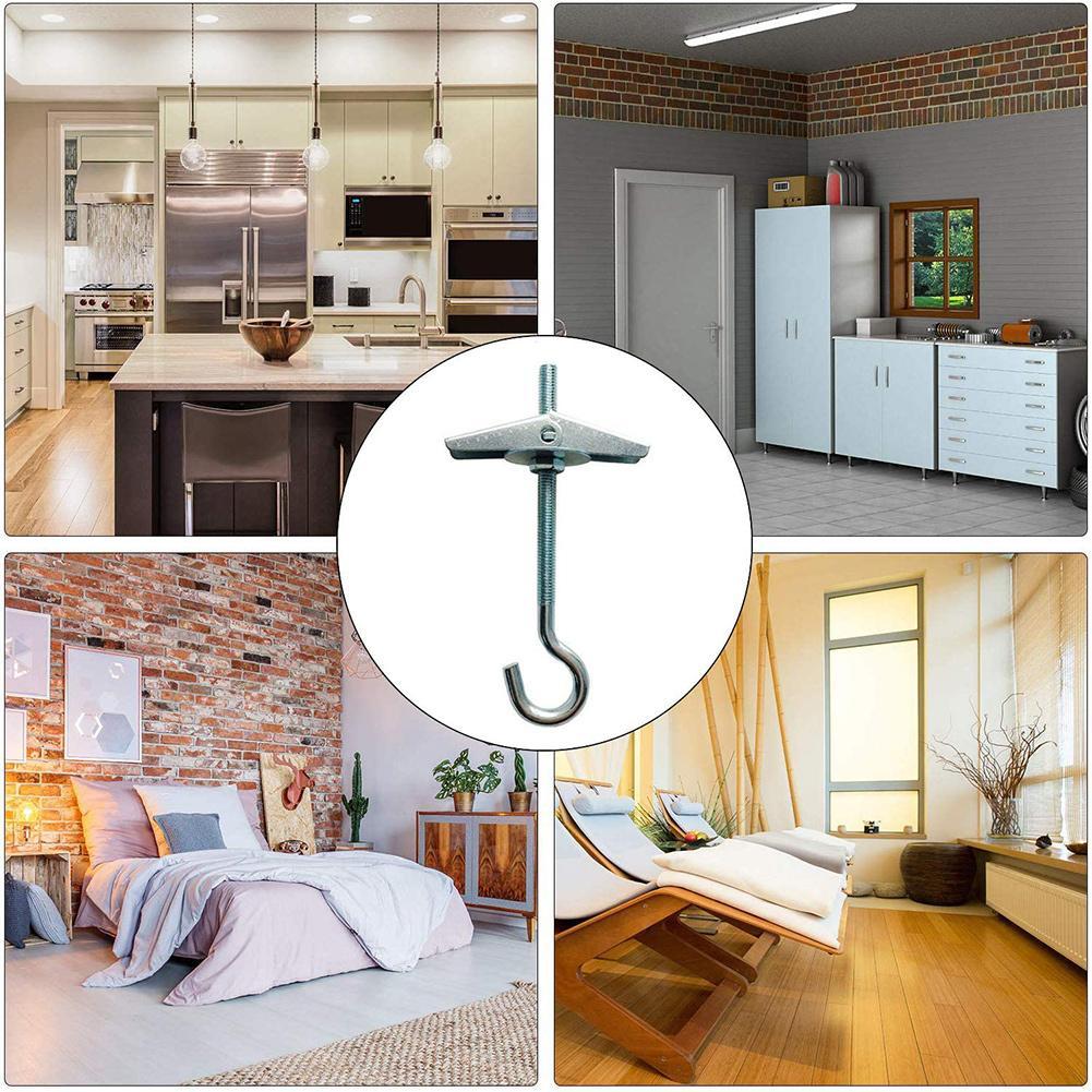 Carbon Steel Plasterboard Ceiling Wall Spring Toggle Bolts Hook Hanger Threaded Spring Hooks With Toggle 5/10pcs m4x90 Bolt P9S9