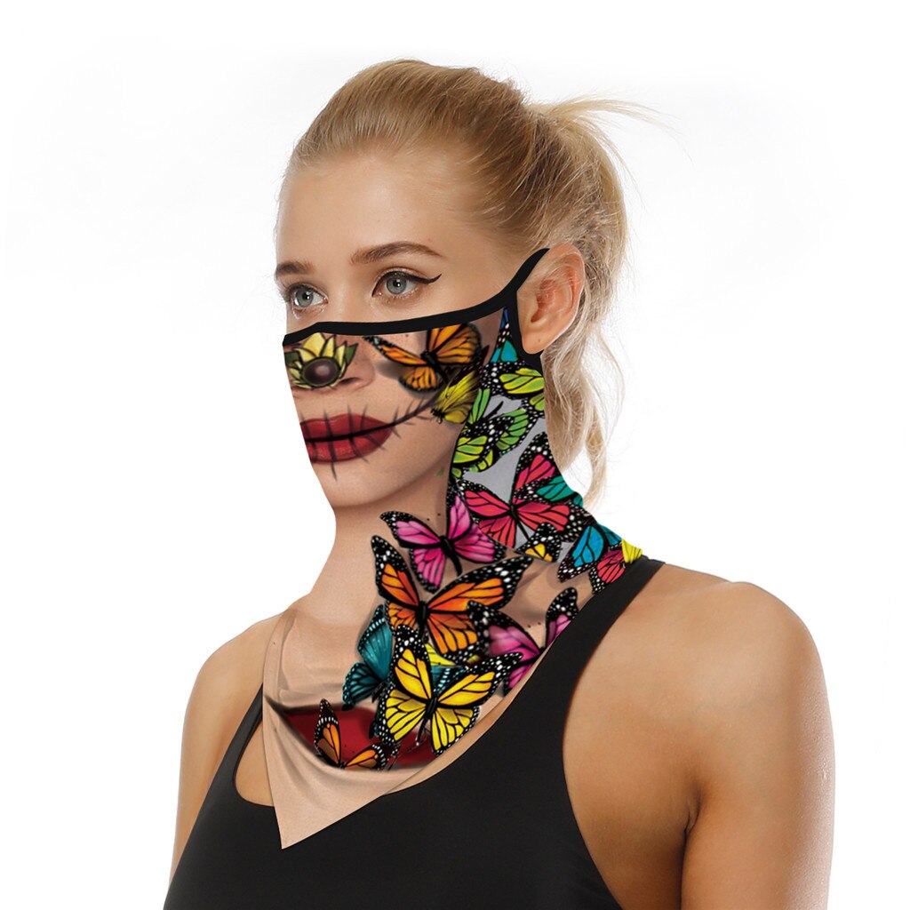 1 piece Outdoor Print Seamless Ear Mask Sports Scarf Neck Tube Face Riding Mask Scarf Activities Multi Function Bandanas: E