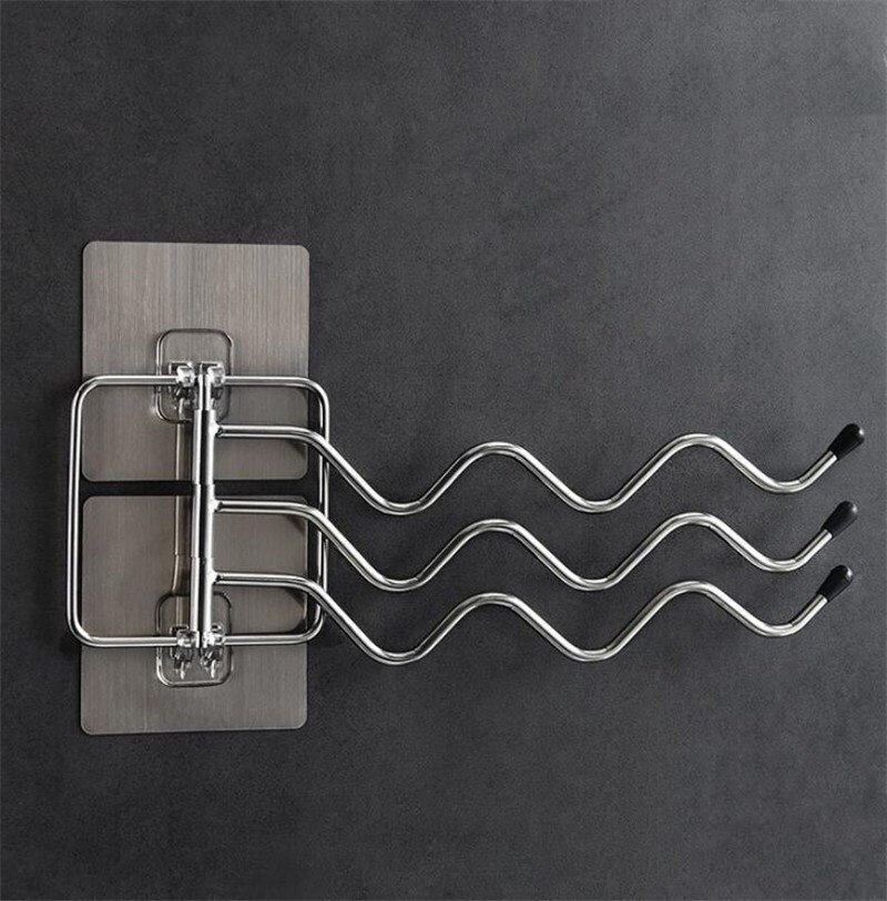 Wall Mounted Bathroom Rack Stainless Steel Rotating Towel Rack Bath Rail Hanger Towel Holder Bars Bathroom