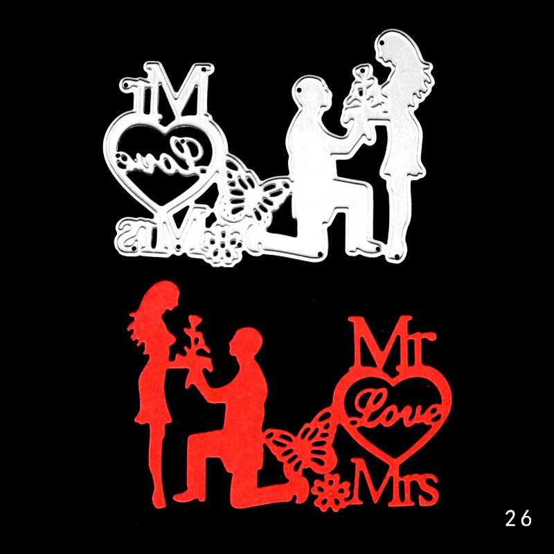 DIY Romantic Wedding Decoration cutting dies stencils embossing card for scrapbooking card album decorative metal crafts.: Dies-026