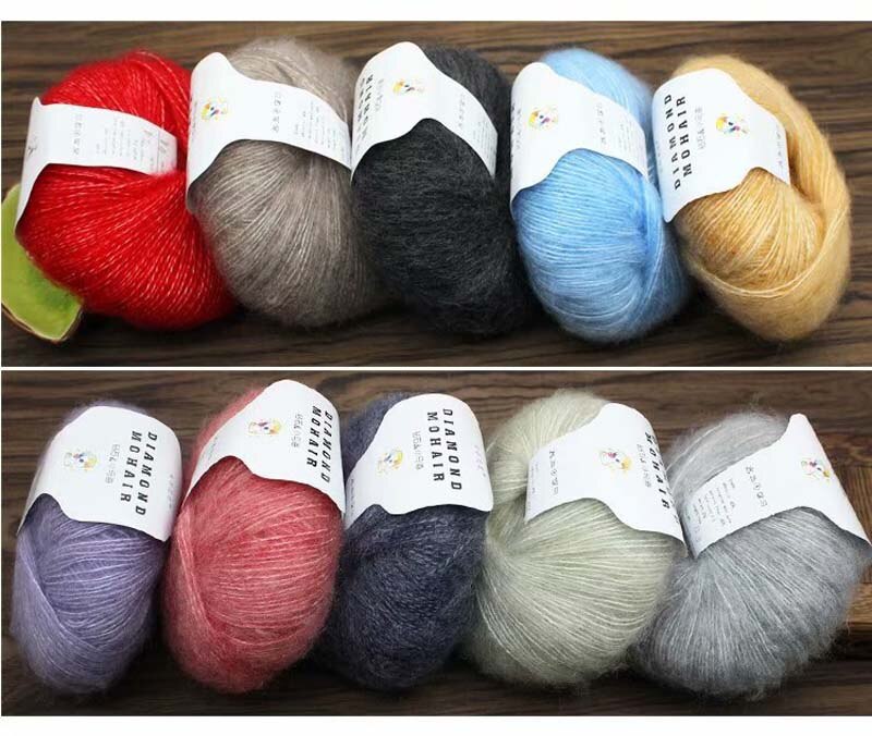 Wolle 260M/0,9MM Garn Baby Weichfaden Schal Schal Gestrickt Lot 1ply Häkeln 25g/Knäuel Mohair Kaschmir Seide Stricken