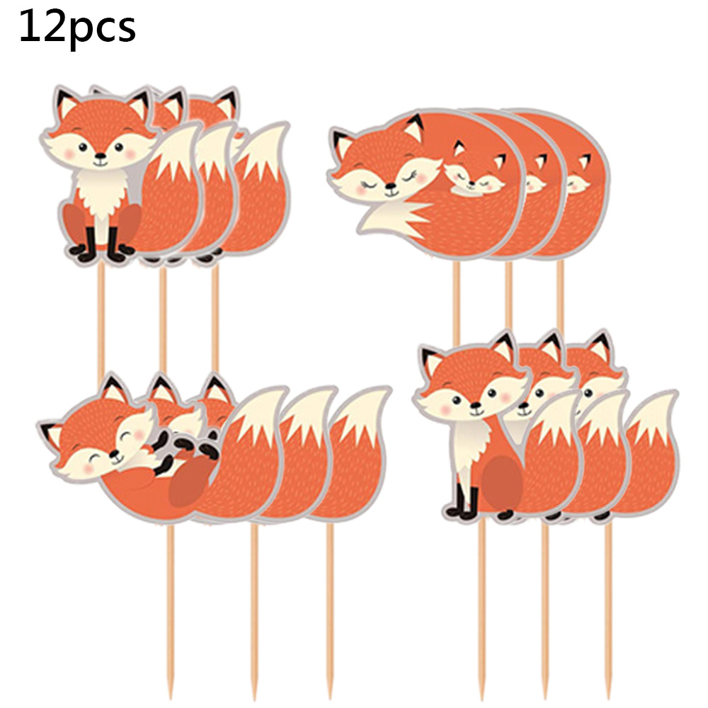 Fox Birthday Decorations Fox Plates Cupake Toppers Plastic Straws Supplies Fox Baby Shower Decoration Kids: MINT GREEN