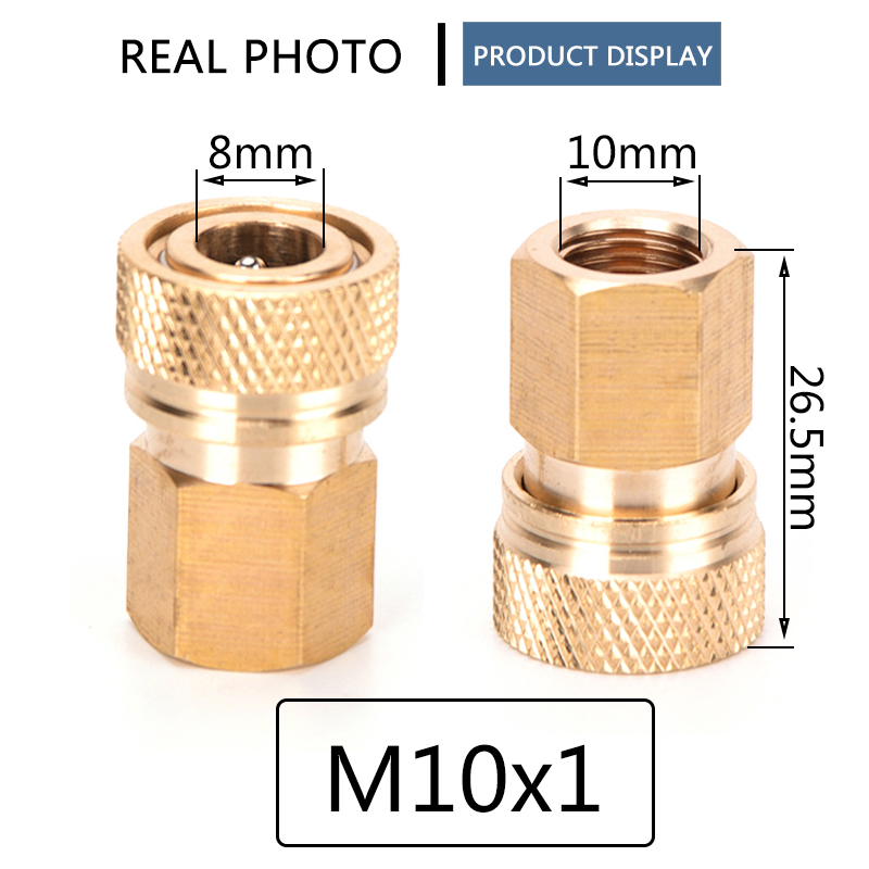 M10x1 Draad Vrouwelijke Quick Release Disconnect 8Mm Air Bijvullen Koppeling Sockets Koperen Fittingen Regelmatige Stijl 40mpa 2 Stks/set
