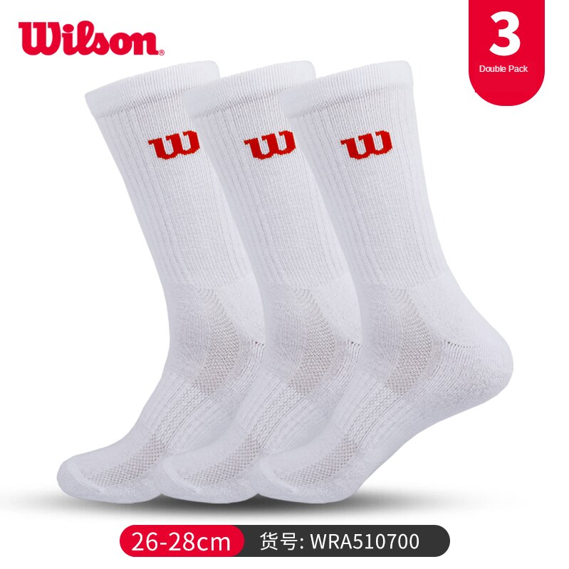 Wilson Long Medium Short Socks Towel Bottom Tennis Socks Men's and Women's Tennis Socks 3 Pairs