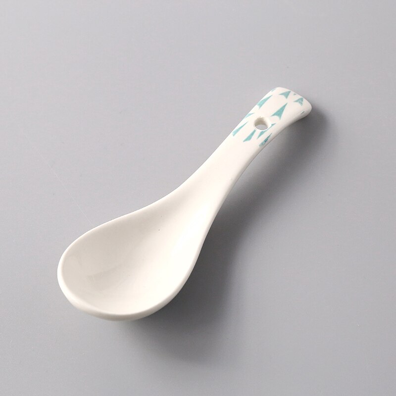 Ceramic Soup Spoon Combination Porcelain Tableware Underglaze Color CZY1031: 14