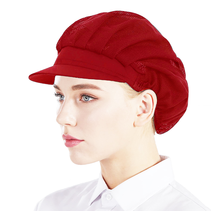 2pcs or 5pcs Kitchen Cooking Hat Food Service Mesh Cap Catering Elastic Working Hats Women Men Hair Cover Caps Workshop Hat