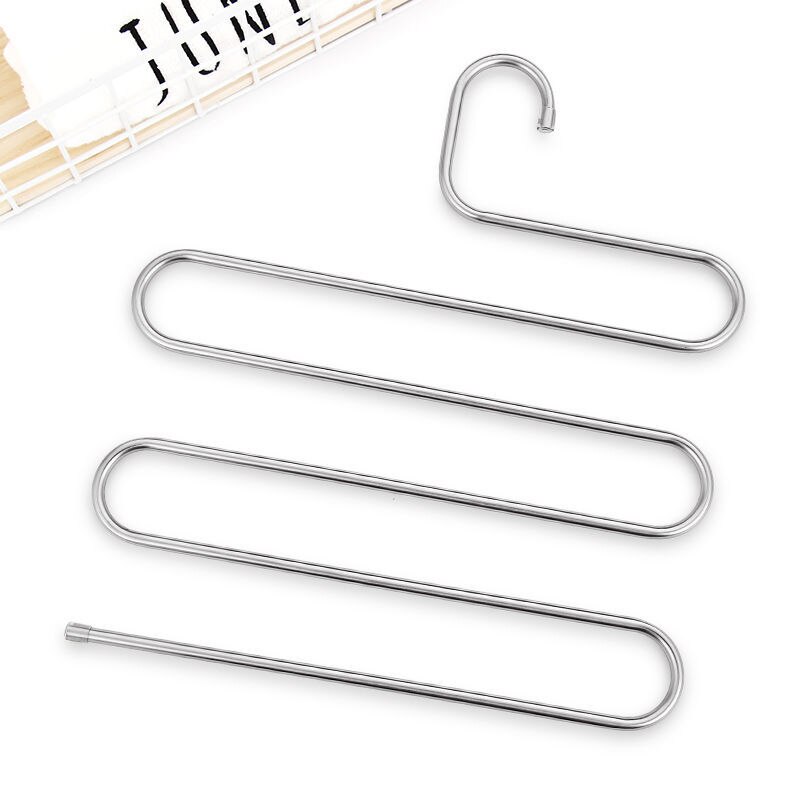 5 Multi Layer Clothes Hanger Multi-Function Hanging Storage Holder Non-Slip Clothes Rack for Coat Shirt Scarf Hanger Organizer: Zilver